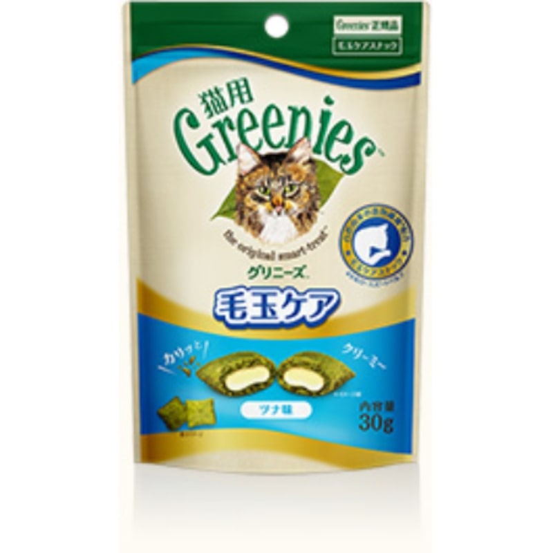 猫用グリニーズ　毛玉ケア(チキン味、ツナ味)(30g、90g)